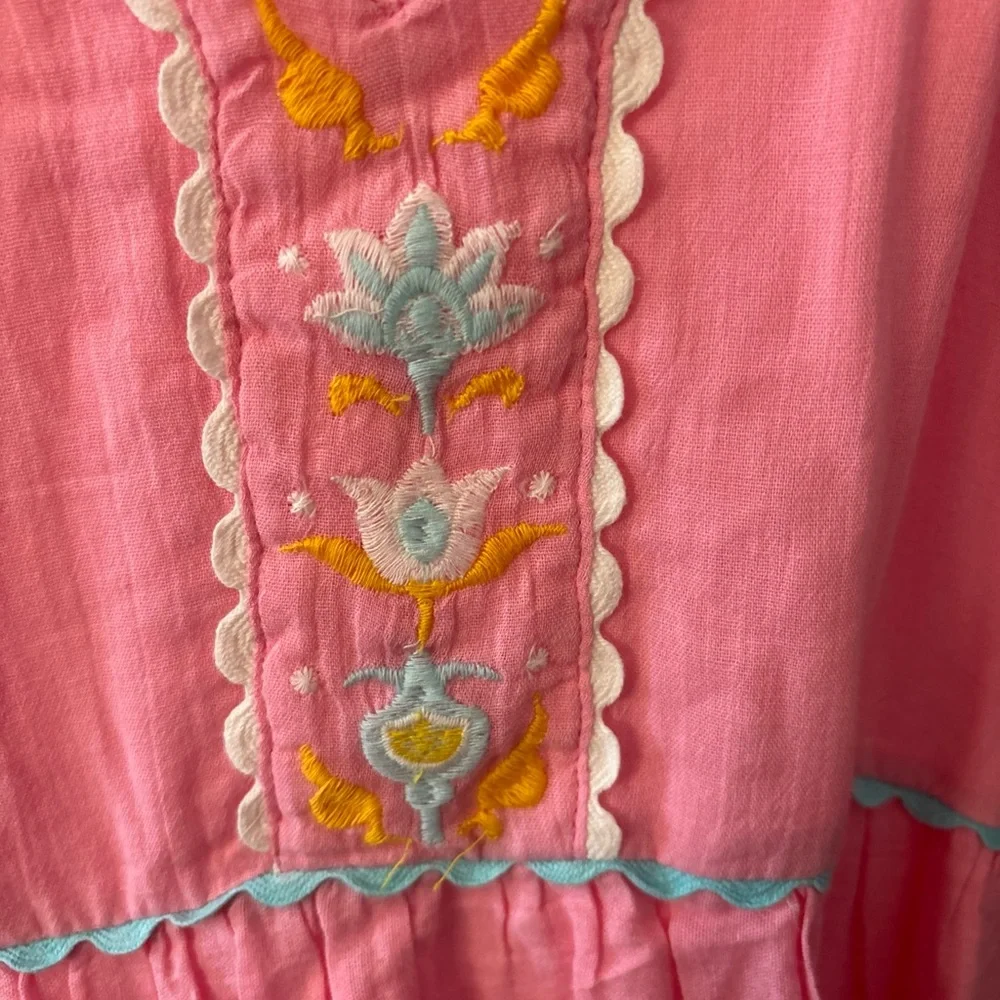 Simply Southern Coral-Pink Embroidered Tunic - Picture 4 of 6